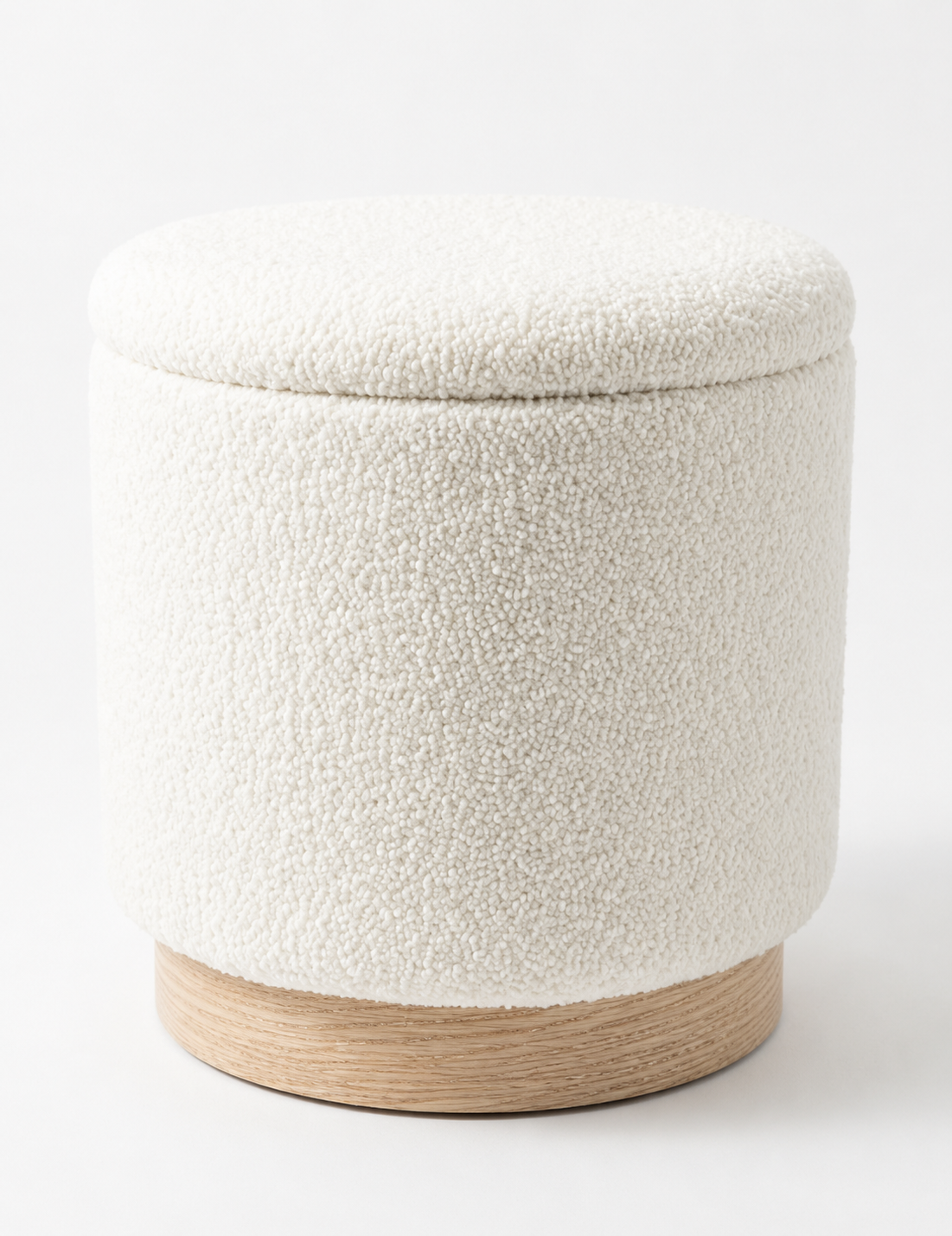 Puff Borreguito con Base de Madera