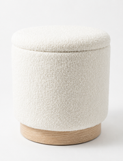 Puff Borreguito con Base de Madera